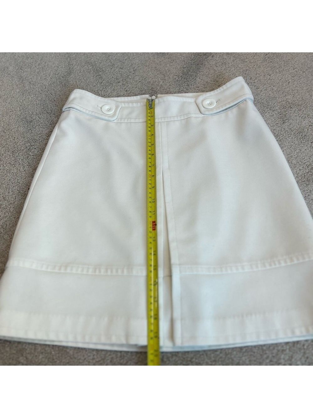 Sandra Angelozzi ivory light cream skirt front pleat Sz 38 - Picture 12 of 12